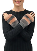 Franny Genuine Real Rex Rabbit Fur Fingerless Mittens