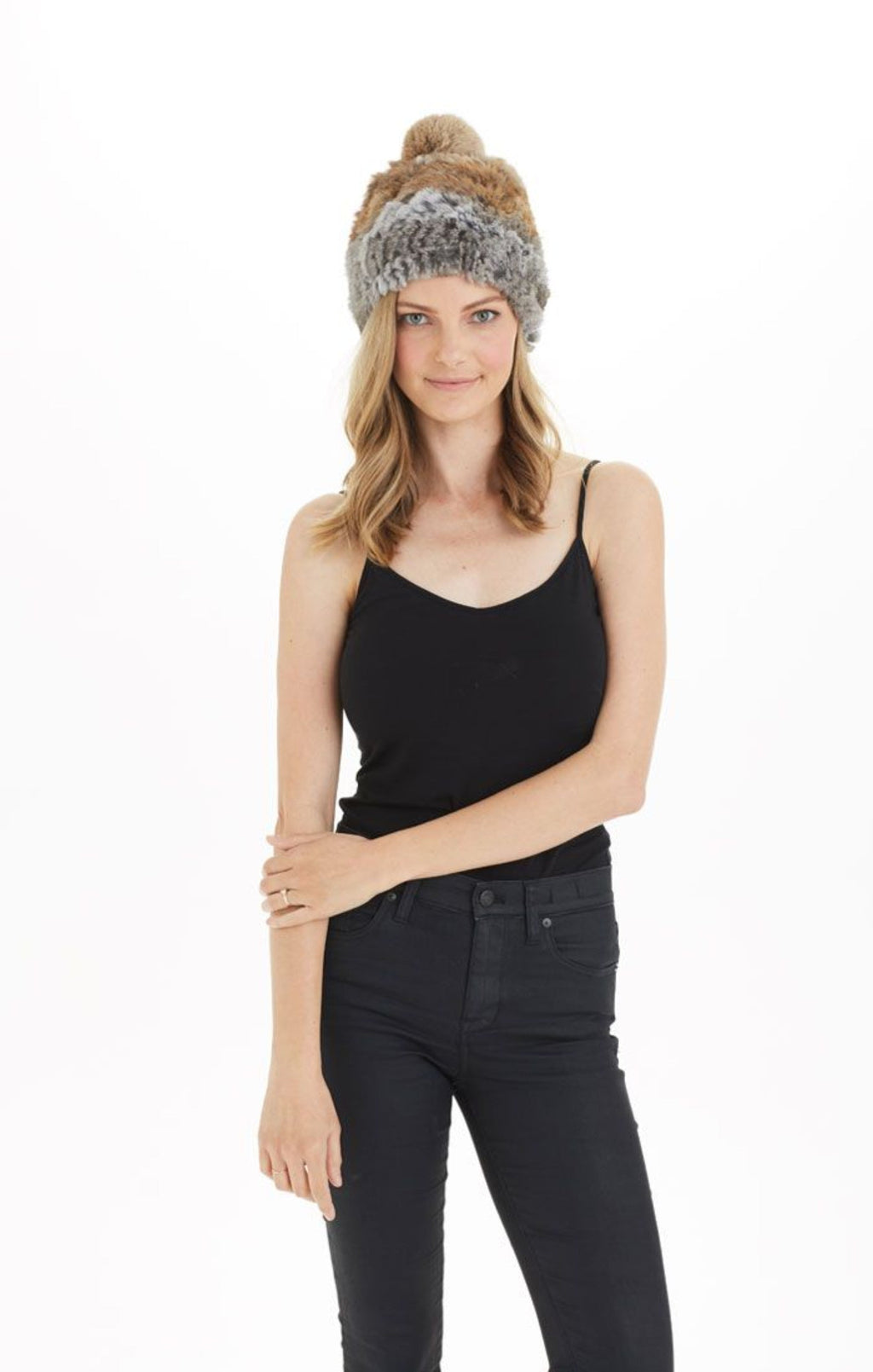 Genuine Real Rabbit Fur Plush Winter Hat
