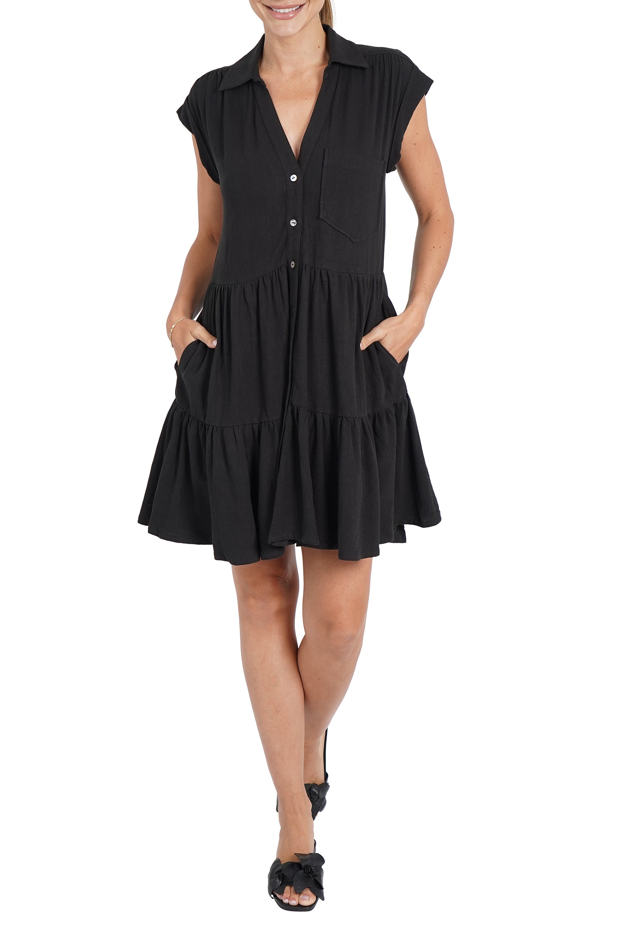 Karla Linen Blend Short Shirtdress