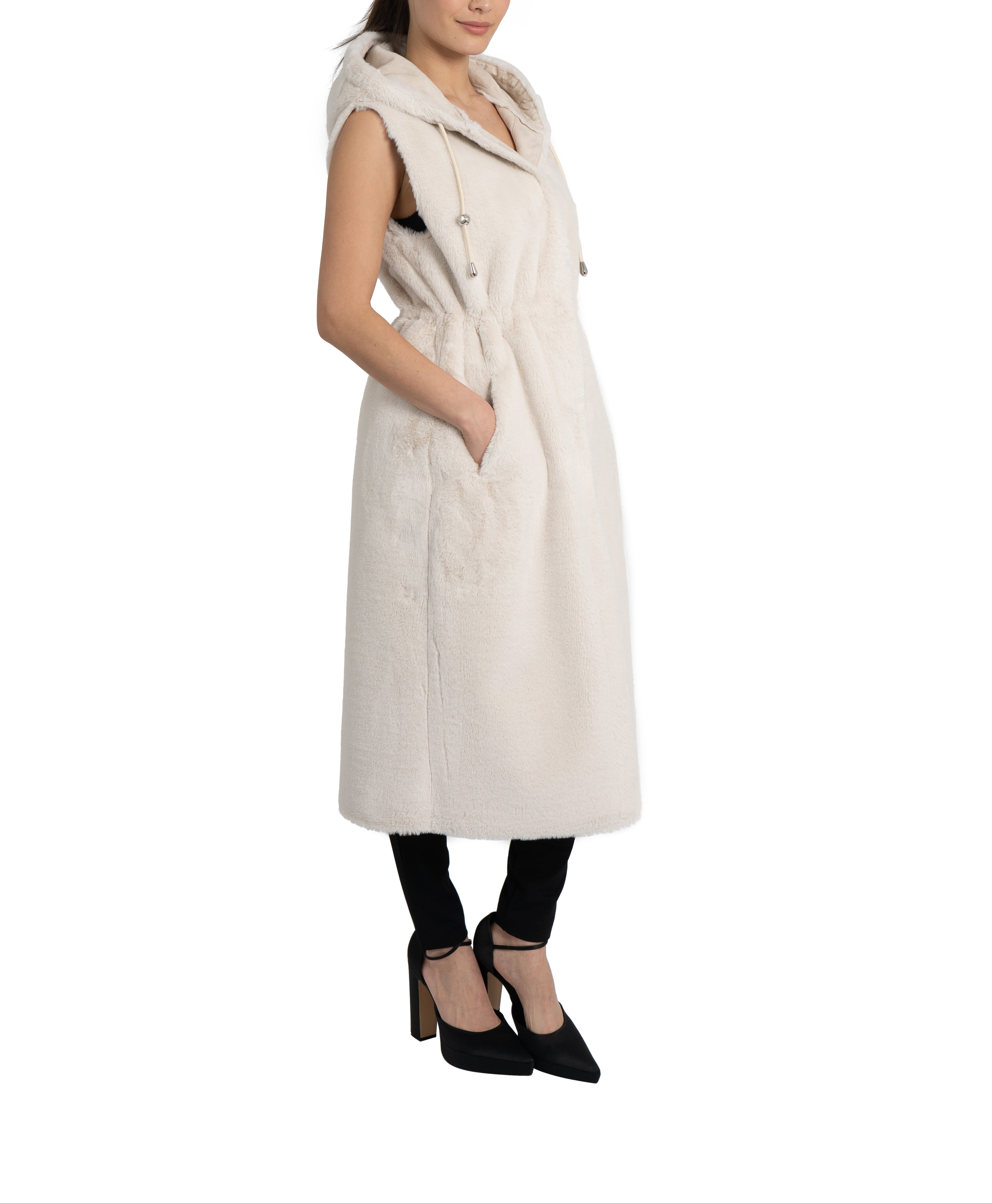 Tish Long Faux Fur Vest