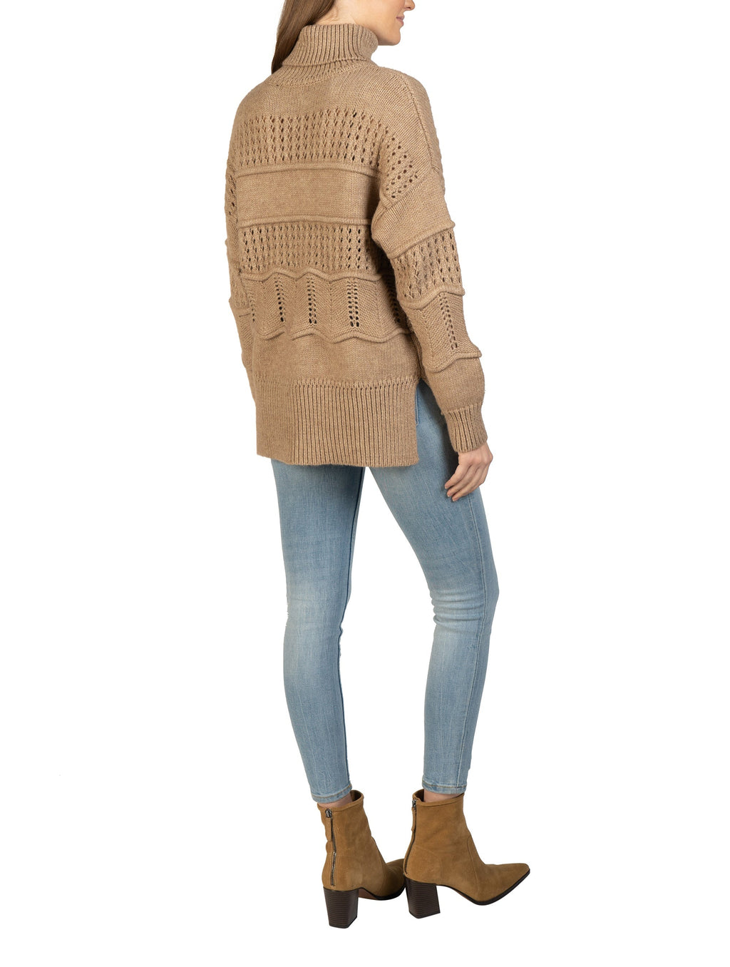 Cable Knit Turtleneck Pullover