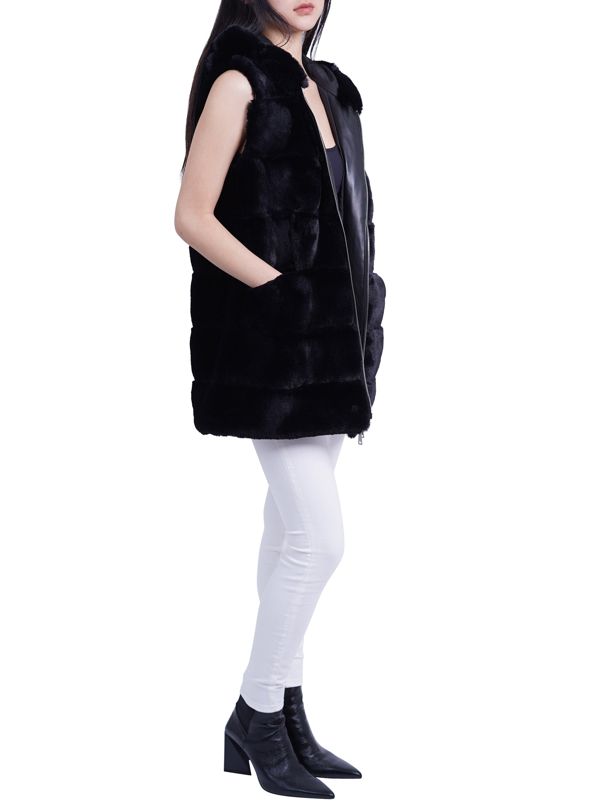 Alina Faux Fur Hooded Vest