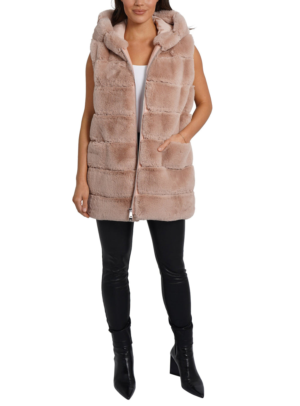Alina Faux Fur Hooded Vest