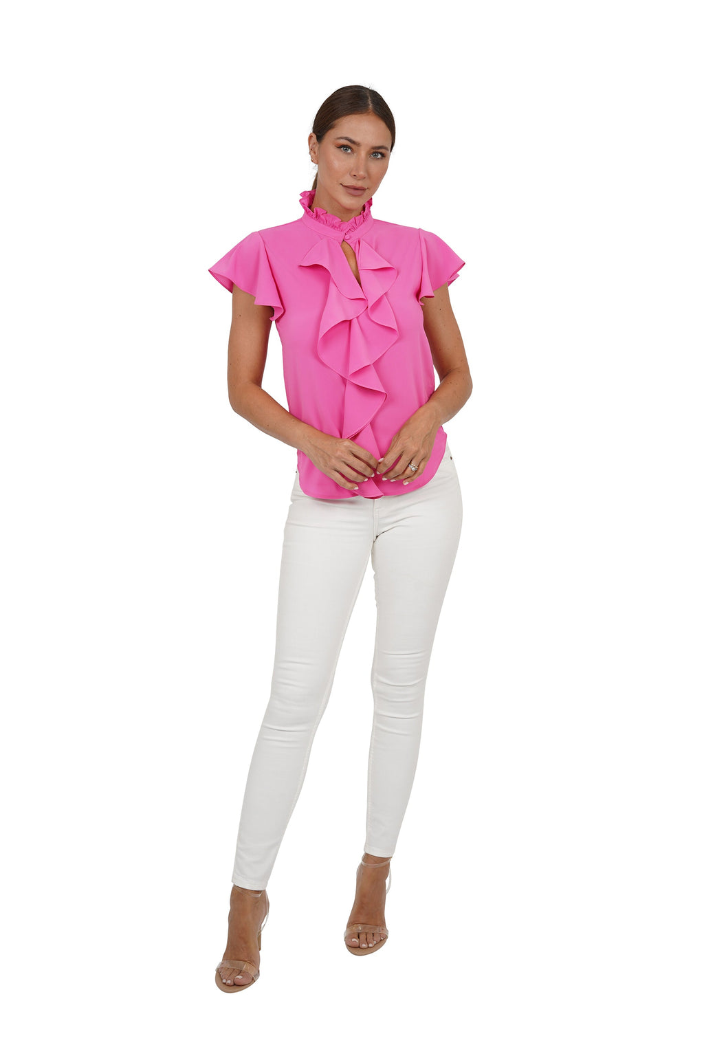Trixie Cascade Ruffled Sleeve Blouse