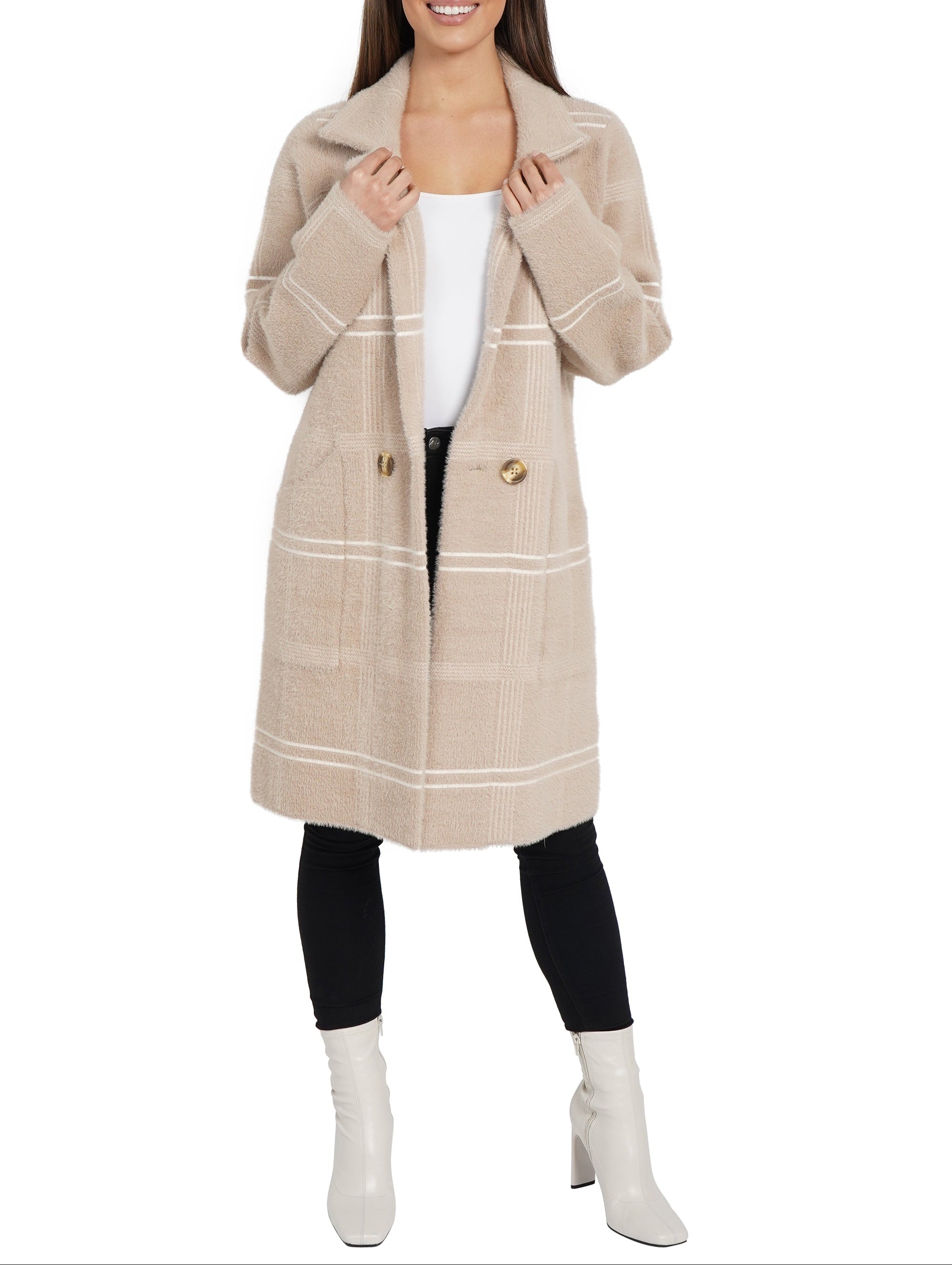 Mina Plaid Coatigan